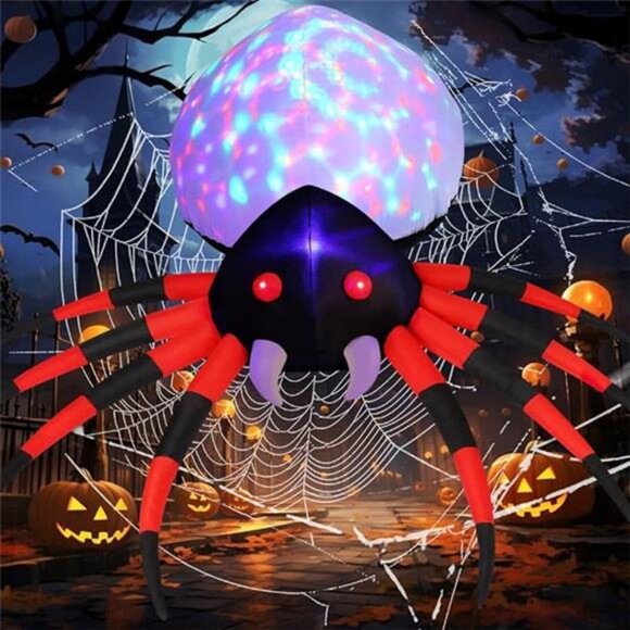 8 FT Width Halloween Inflatables Spider - Blow Up Yard...
